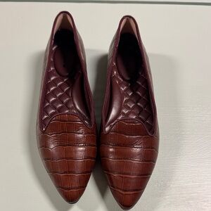 Birdies Brown leather flats